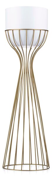 KOVOVÝ KVETINÁČ SO STOJANOM GLAM 68X20 CM BIELA/ZLATÁ