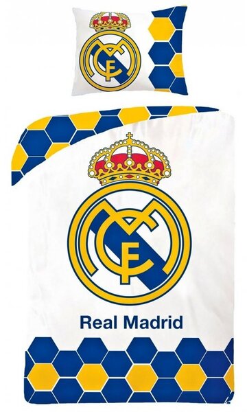 Bavlnené posteľné obliečky - posteľná bielizeň - FC Real Madrid - 140 x 200 + 70 x 90 cm | Oficiálny produkt Realmadrid