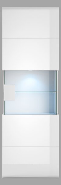 Závesná vitrína vysoká Tamie Typ 07 (biela + lesk biely) (P). Vlastná spoľahlivá doprava až k Vám domov. 1030533