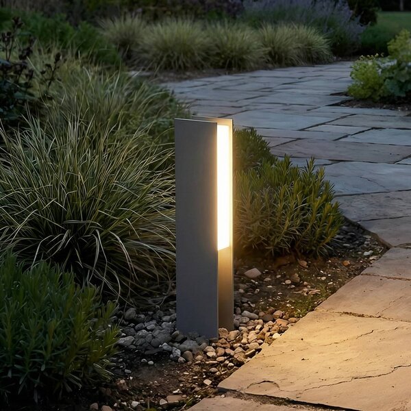 Lucande LED podlahové svietidlo Teerk, výška 30 cm, antracitová farba, IP65, Čierna, Hliník, Moderný, Vonkajčie stĺpové osvetlenie