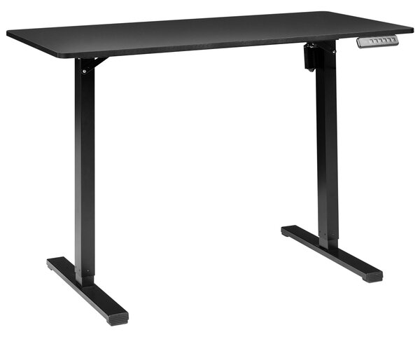 Elektrický výškovo nastaviteľný písací stôl čierna doska čierny oceľový rám 120 x 60 cm moderný dizajn