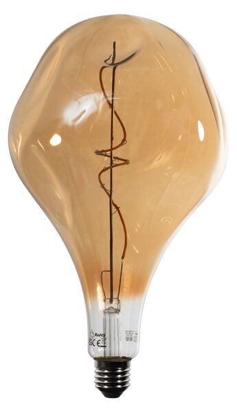 E27 Stmievateľná LED žiarovka so špirálovým vláknom PS160 zrkadlová zlatá 6W 100 lm 1800K