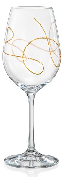 Crystalex pohár na biele víno Viola String Zlatý pantograf 350 ml 2 KS