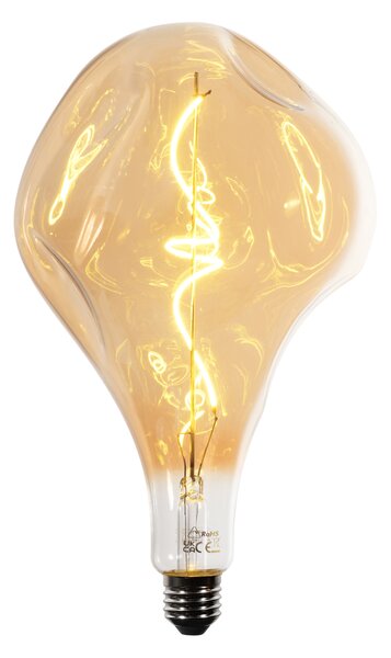 E27 Stmievateľná LED žiarovka so špirálovým vláknom PS160 jantárová 6W 340 lm 1800K