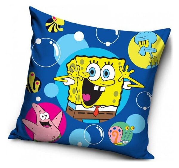 Vankúš SpongeBob Happy - modrý - 40 x 40 cm