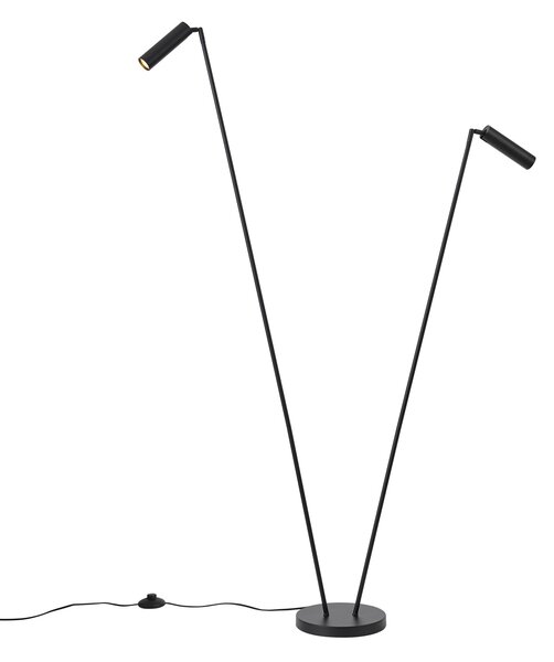 Moderná stojaca lampa čierna 2-svetlá GU10 35mm - Thomas