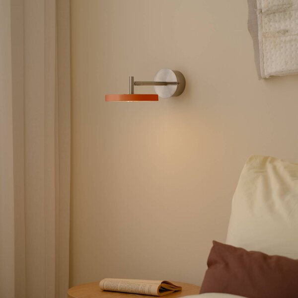 Nástenné svetlo UMAGE LED Asteria Short, oranžová, oceľ, pevné zapojenie, Žltá / oranžová, Spálňa, kov, Dizajn