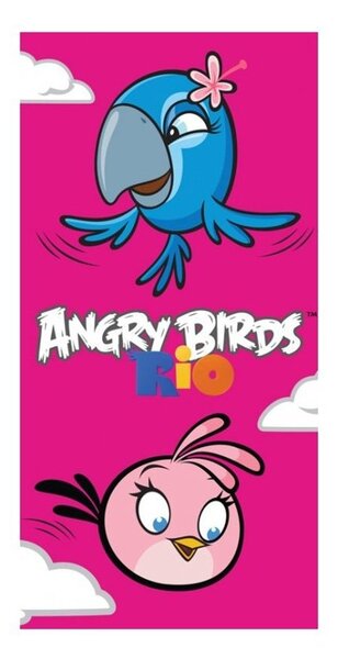 Bavlnená plážová osuška Angry Birds - Perla a Stella - 100% bavlna - 70 x 140 cm