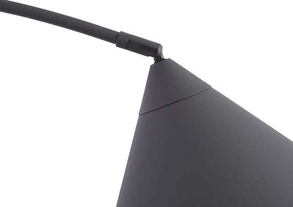 Retro stojaca lampa čierna s bielym interiérom - Triangolo