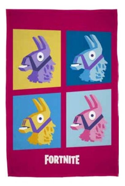 Fleecová deka Fortnite - motív farebné lamy - originálny licenčný produkt Epic Games - 100 x 150 cm