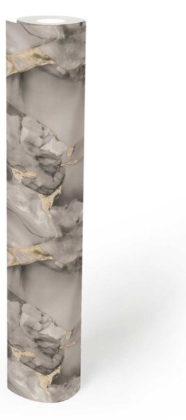 A.S. Création | Vliesová tapeta na stenu Elite of Shades 78657-2 | 1,06 x 10,05 m | krémová, šedá, čierna, zlatá