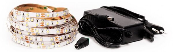 LED pásik 4,8Wm 12V bez krytia IP20 5 metrov + adaptér 36W + stmievač s DO Farba svetla Studená biela