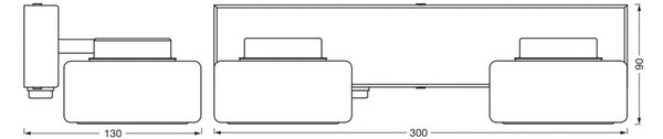 OSRAM LED nástenné svetlo ORBIS FLAME, čierne, 2-pl., IP44, Čierna, Kúpeľňa, kov, Moderný