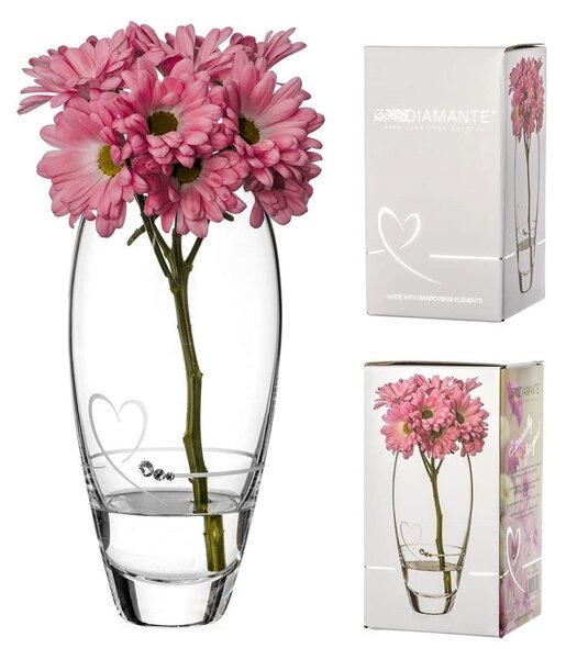 Diamante krištáľová váza Petit Heart so Swarovski kryštálmi 18 cm