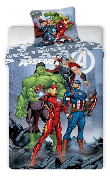 Bavlnené posteľné obliečky Avengers - Zjednotenie / Assemble - 100% bavlna - 70 x 90 cm + 140 x 200 cm