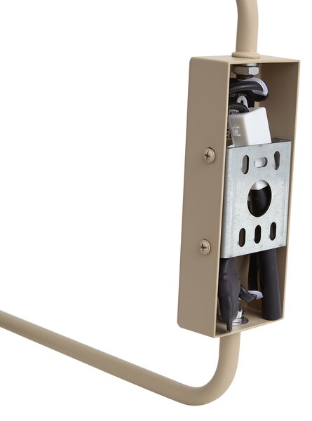 Moderná nástenná lampa taupe so zlatým interiérom nastaviteľná 2-svetelná - Lune