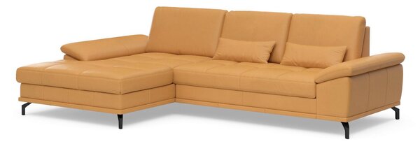 ROHOVÁ SEDAČKA, koža, kari žltá Sit & More - Sedačky, Online Only