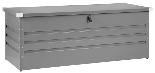 Vonkajší úložný box sivý objem 600 L galvanizovaná oceľ industriálny dizajn záhrada