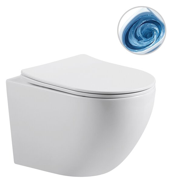 CERANO - Kompletný podomietkový WC set Lite/Cesso - biela lesklá - WC tlačidlo Classic, zlatá - na zamurovanie - 49x36 cm