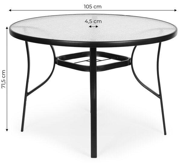 MultiGarden Záhradný stôl SOLO 105 cm číry/čierny