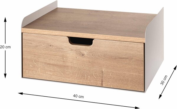 NOČNÝ STOLÍK, farba duba, kašmírová, 40/20/30 cm - Nočné stolíky, Online Only