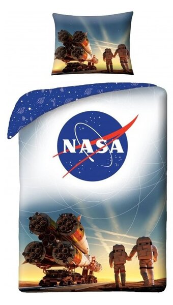 Bavlnené posteľné obliečky NASA - motív kozmická raketa v kozmodrómu Bajkonur - 100% bavlna - 70 x 90 cm + 140 x 200 cm