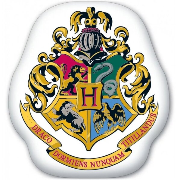 Tvarovaný 3D vankúš Harry Potter - erb Hogwarts - 37 x 35 cm