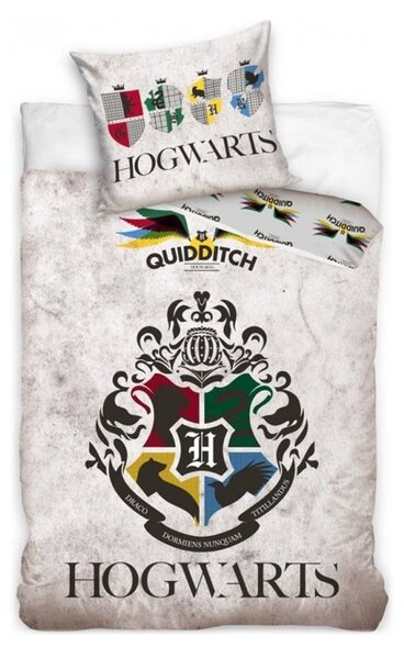 Bavlnené posteľné obliečky Harry Potter - motív Metlobalové tímy - 100% bavlna - 70 x 90 cm + 140 x 200 cm