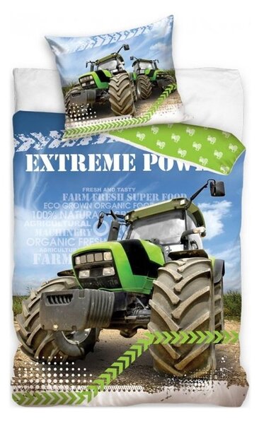 Bavlnené posteľné obliečky Traktor - Extreme Power - 100% bavlna Renforcé - 70 x 90 cm + 140 x 200 cm