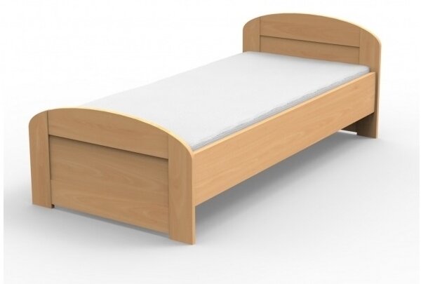 TEXPOL Jednolôžková posteľ PETRA s oblým čelom pri nohách - 200 x 90 cm, Materiál: BUK prírodný