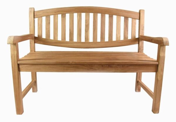 2 miestna lavica DIVERO, ošetrené teakové drevo, 120 cm
