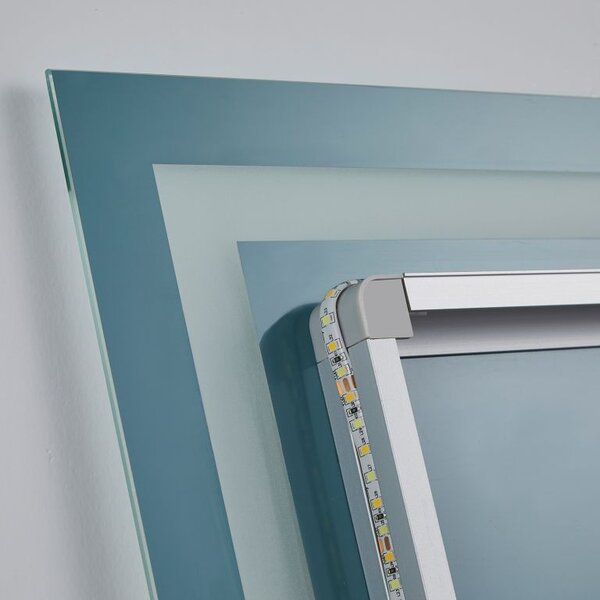AQUAMARIN kúpeľňové zrkadlo s LED osvetlením 28 W, 80 x 60cm