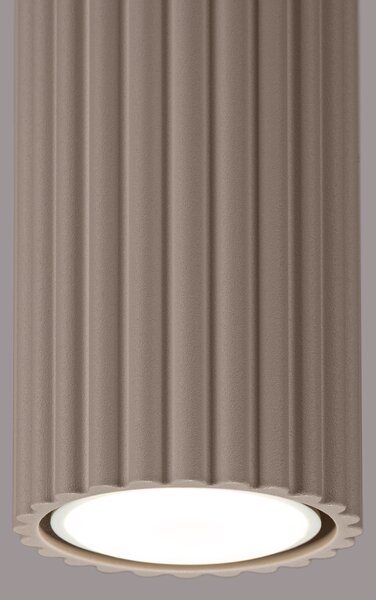 Stropné svietidlo Karbon, 1x tmavobéžové hliníkové tienidlo, (10 cm)