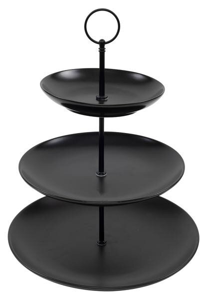 Etažérka na pečivo 3 poschodia čierna