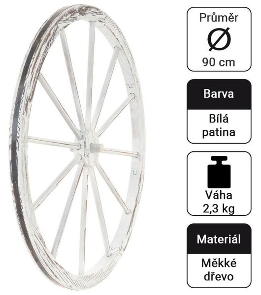 GARTHEN dekoratívne drevené koleso, 90 cm