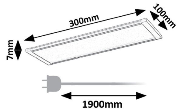 RABALUX 78021 Tarelo dotykové svietidlo pod kuchynskú linku š300mm LED 6W/380lm 3000+4200+6500K strieborná, biela, infračervený senzor