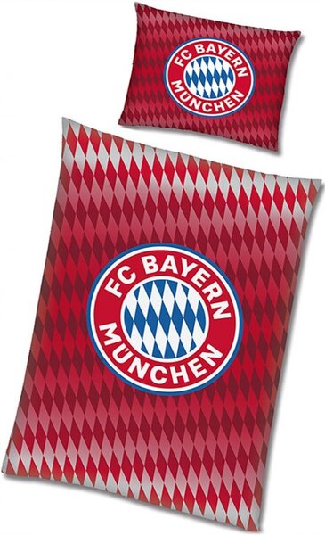 Bavlnené posteľné obliečky FC Bayern Mnichov - motív Diamonds - 100% bavlna - 70 x 80 cm + 140 x 200 cm