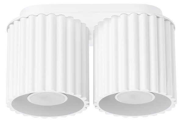 Stropné svietidlo Aura, 2x biele hliníkové tienidlo, (10 cm)