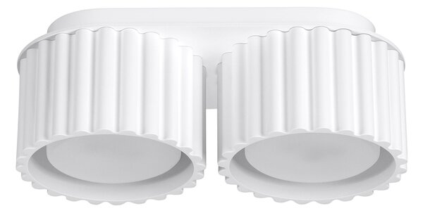 Stropné svietidlo Aura, 2x biele hliníkové tienidlo, (6 cm)