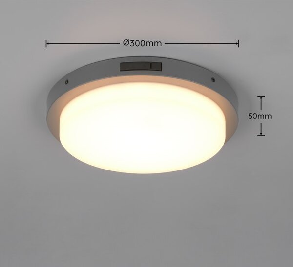 TRIO 630369142 BERMEJO vonkajšie stropné svietidlo so senzorom D300mm SMD LED 14W/1450lm 2300+3000+4000K IP54 antracitová