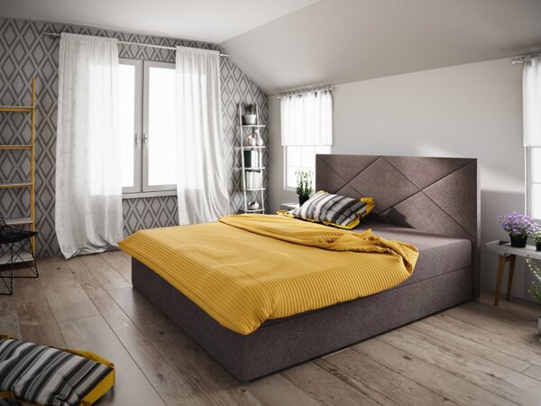 Moderná posteľ s úložným priestorom 140x200 STIG 4 - hnedá