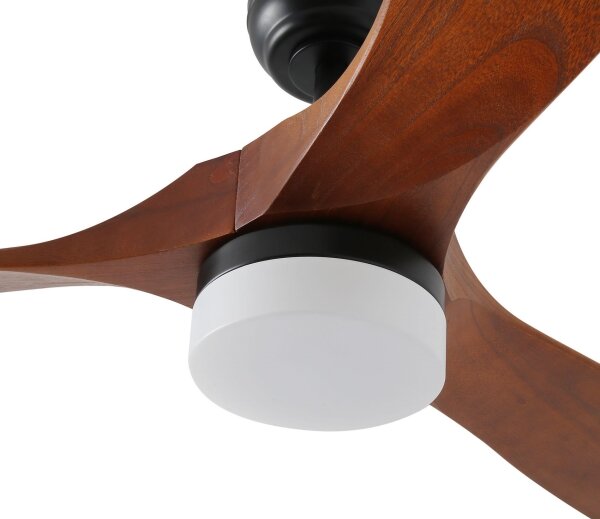 ZEVENTI - LED stropný ventilátor GINOSA LED/18W/230V Wi-Fi Tuya čierny/dub + DO
