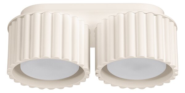 Stropné svietidlo Aura, 2x béžové hliníkové tienidlo, (6 cm)