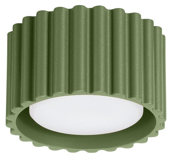Stropné svietidlo Aura, 1x olivovo zelené hliníkové tienidlo, (6 cm)