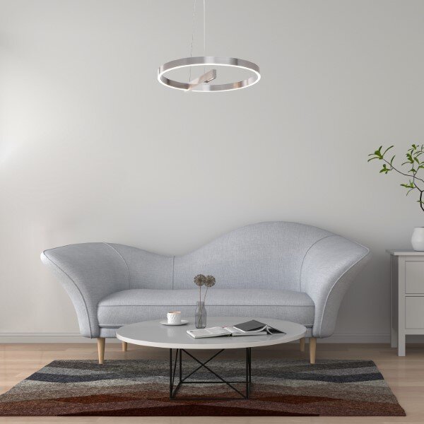 RABALUX 72222 Thrac závesné svietidlo D600mm LED 34W/1700lm 4000K kartáčovaný hliník, biela, ON/OFF