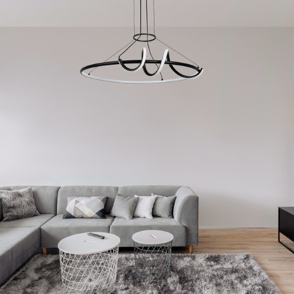 RABALUX 72022 Menazi závesné svietidlo D635mm LED 46W/4160lm 3000-6500K čierna, biela, stmievateľné, diaľkový ovládač