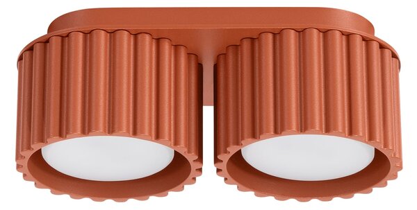 Stropné svietidlo Aura, 2x okrovo červené hliníkové tienidlo, (6 cm)