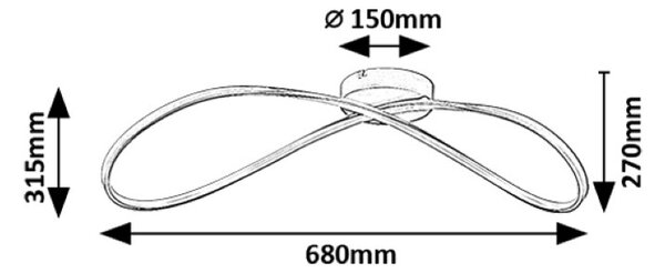 RABALUX 72116 Castiel stropné svietidlo LED 30W/1900lm 3000K zlatá, biela