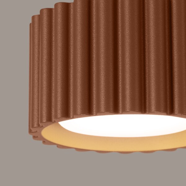 Stropné svietidlo Aura, 1x hnedé hliníkové tienidlo, (6 cm)