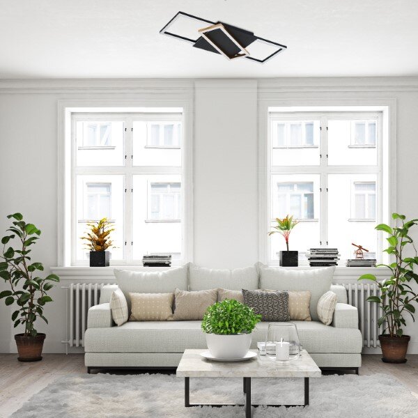 RABALUX 71391 Kitlee stropné svietidlo LED 40W/3600lm 3000-6500K čierna, zlatá, biela, stmievateľné, diaľkový ovládač